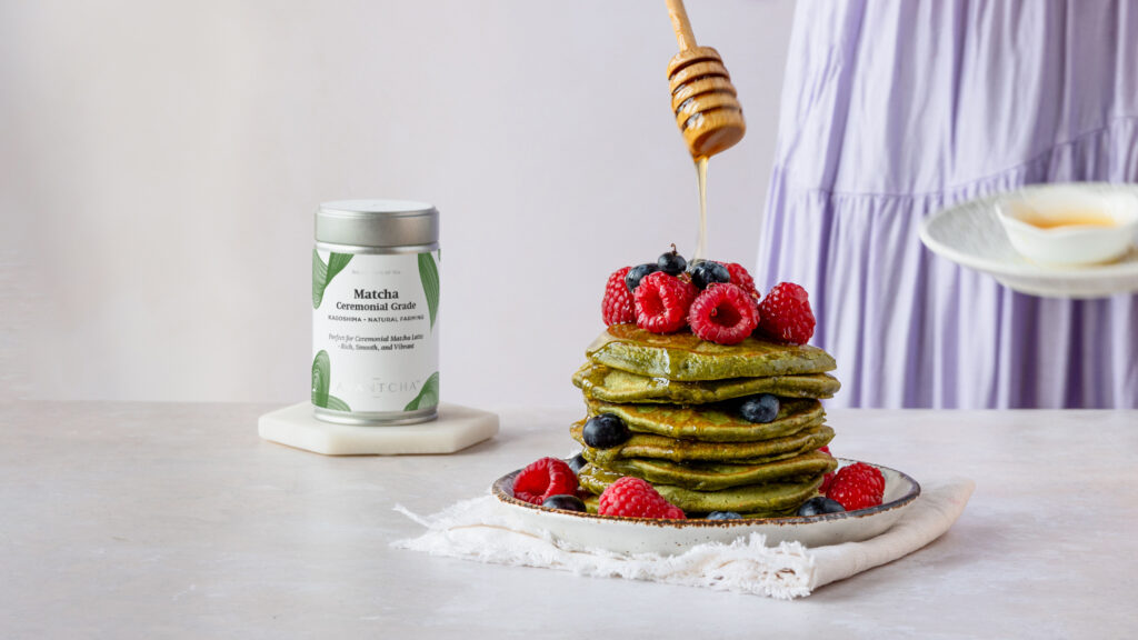 AVANTCHA Matcha Ceremonial Grade Kagoshima Natural Farming in Matcha Pancakes