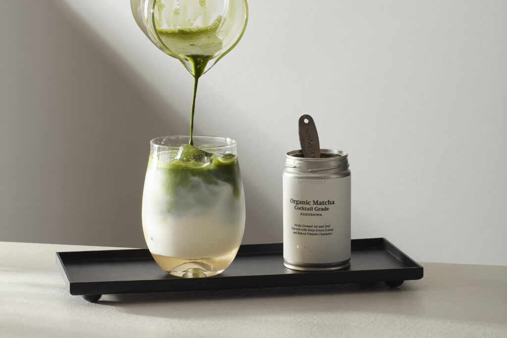 AVANTCHA Organic Matcha Cocktail Grade Kagoshima 80g in Iced Matcha Latte