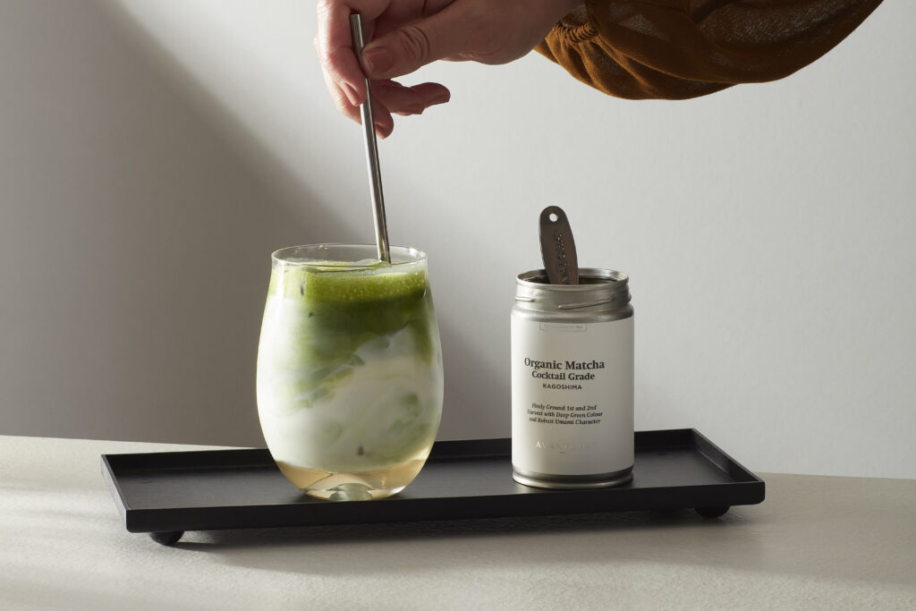 AVANTCHA Organic Matcha Cocktail Grade Kagoshima 80g in Iced Matcha Latte