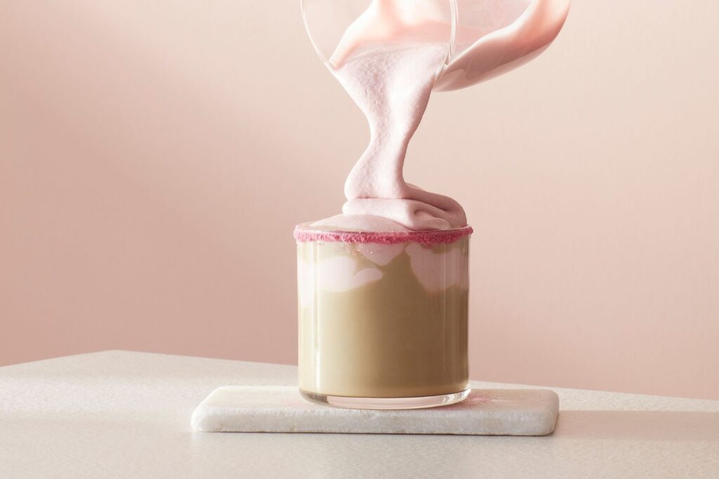 Strawberry Cold Foam Hojicha using AVANTCHA Organic Hojicha Powder
