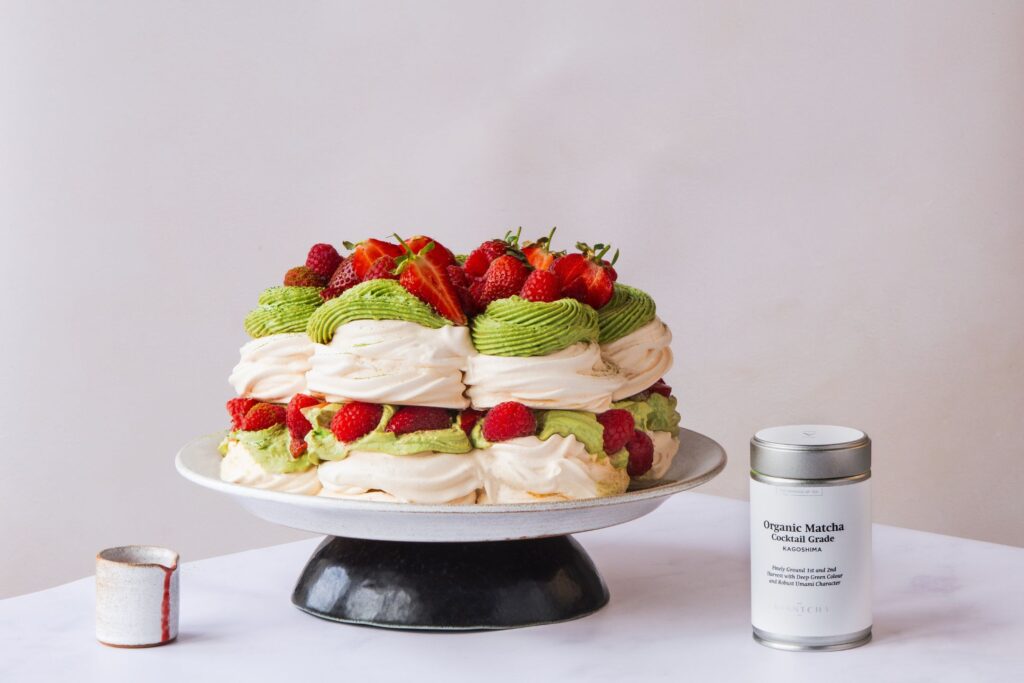 Organic Matcha Cocktail Grade Kagoshima in Matcha Summer Berry Pavlova