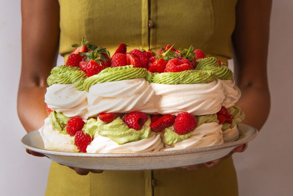 Organic Matcha Cocktail Grade Kagoshima in Matcha Summer Berry Pavlova
