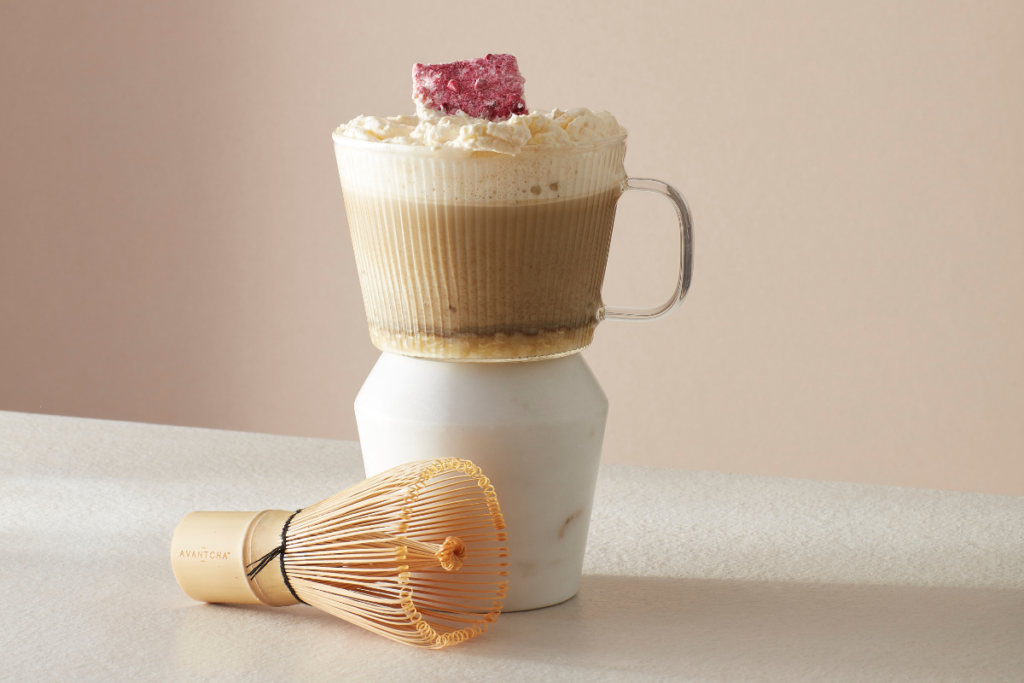 Hot Chocolate made with AVANTCHA Organic Hojicha Powder